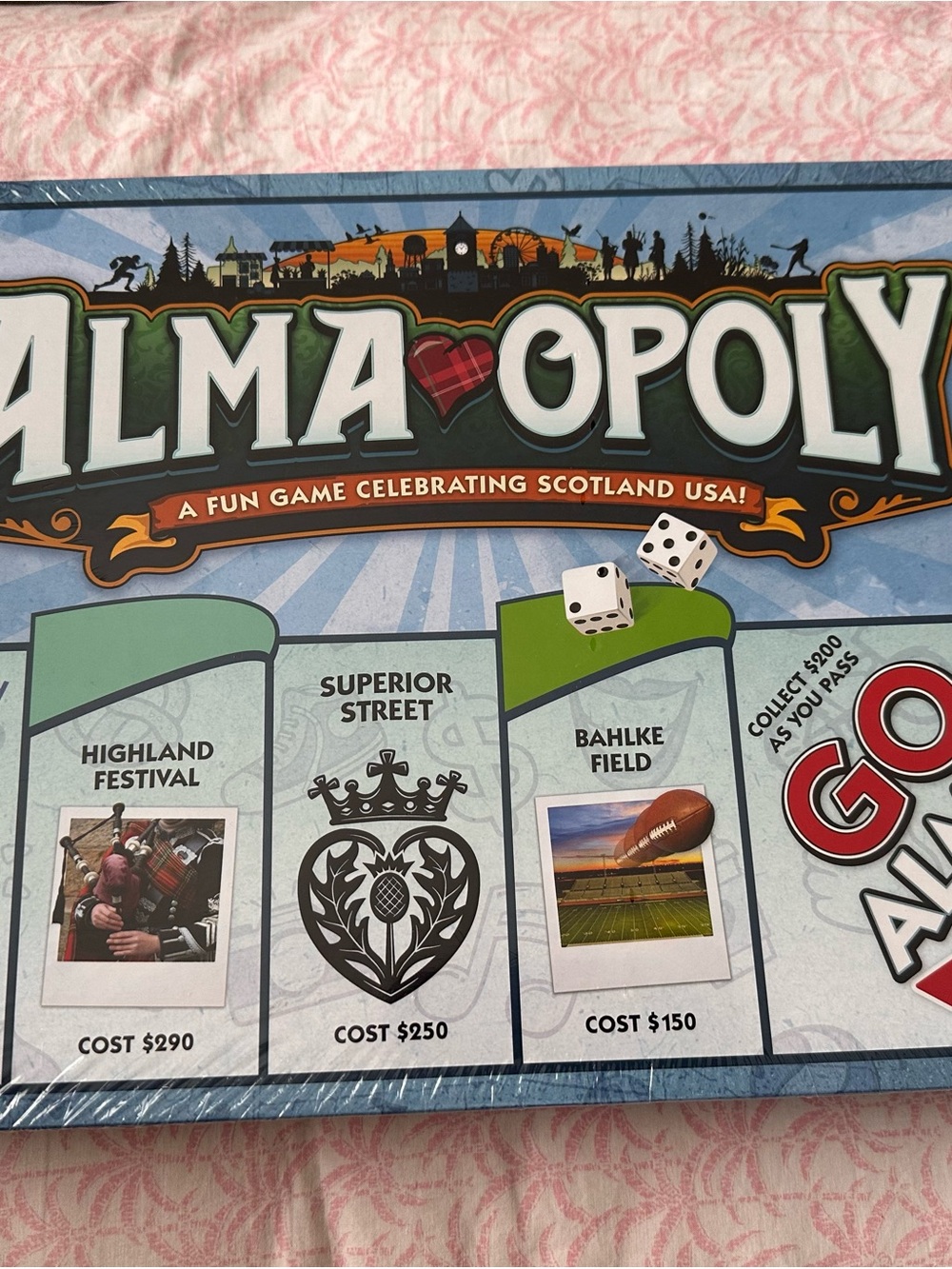 Alma Opoly Monopoly Scotland Edition Board Game - Blue & Green
